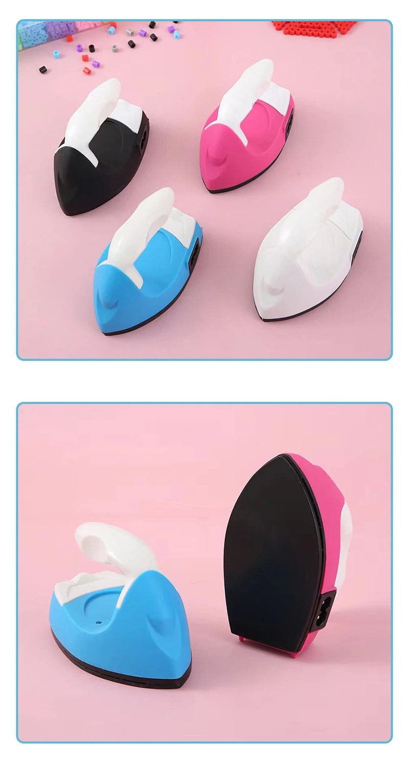 Mini hierro con enchufe europeo hecho a mano, herramienta de cuentas con fusible para manualidades, herramientas de costura de hierro creativas para planchar ropa, dispositivo de lavandería