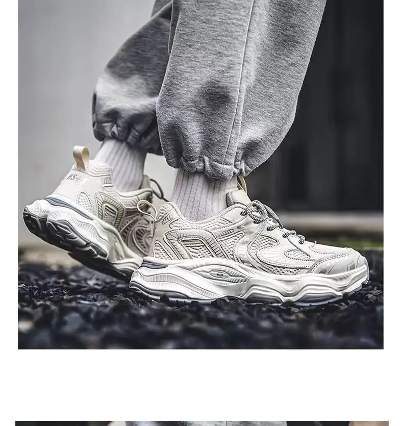 Zapatillas Deportivas Transpirables de Malla para Hombre Primavera 2025, Modernas, Combinables con Todo, Suela Gruesa, Casual...