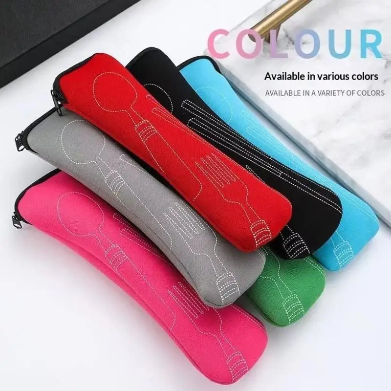 Bolsa para Cubiertos, Juego de Cubiertos Portátil para Viajes, Picnic, Embalaje de Tenedor, Bolsas de Almacenamiento para Cocina, Camping y Hogar (solo Bolsa)