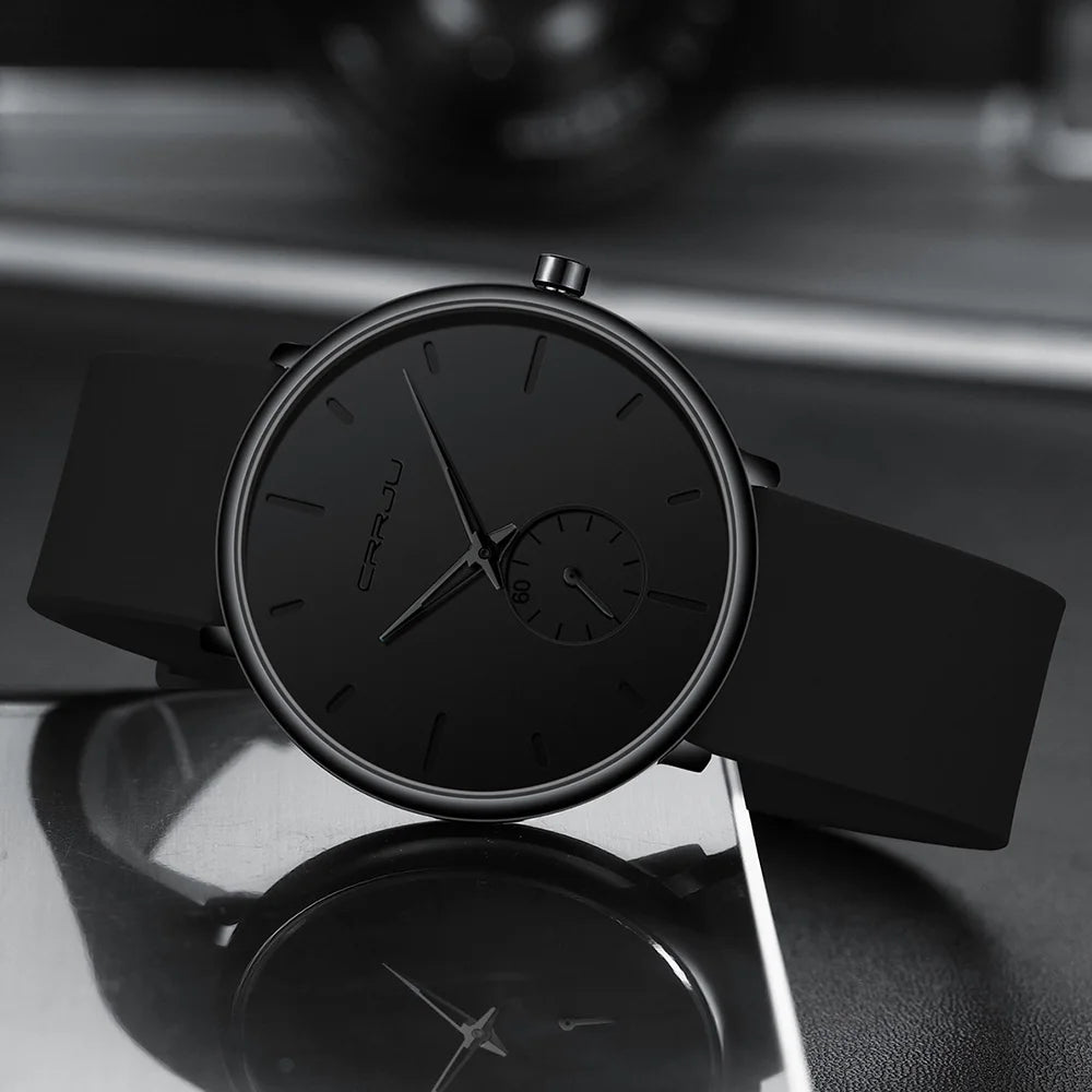 CRRJU-Conjunto de relojes de silicona informales para hombre y mujer, relojes de pulsera de cuarzo con esfera Simple, reloj de vestir para mujer