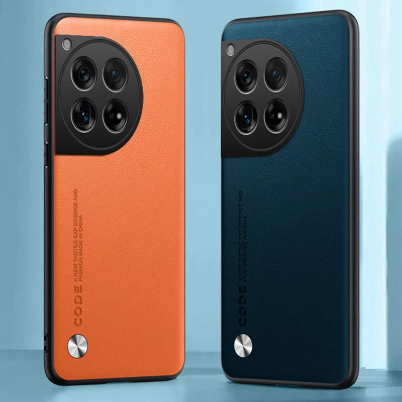 Funda de cuero PU de lujo para OnePlus 12 5G, funda trasera de silicona a prueba de golpes, funda de teléfono de protección completa para OnePlus12 One Plus 12
