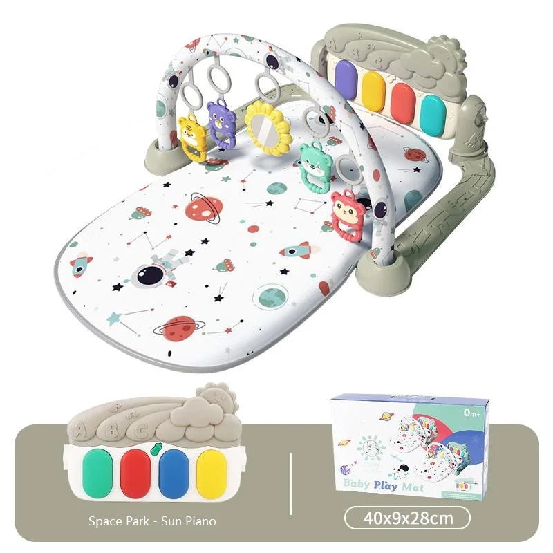 Raqueta de Fitness para bebé, juguete de Piano, Pedal de música para bebé recién nacido, equipo de Fitness suave y desmontable, estera de escalada