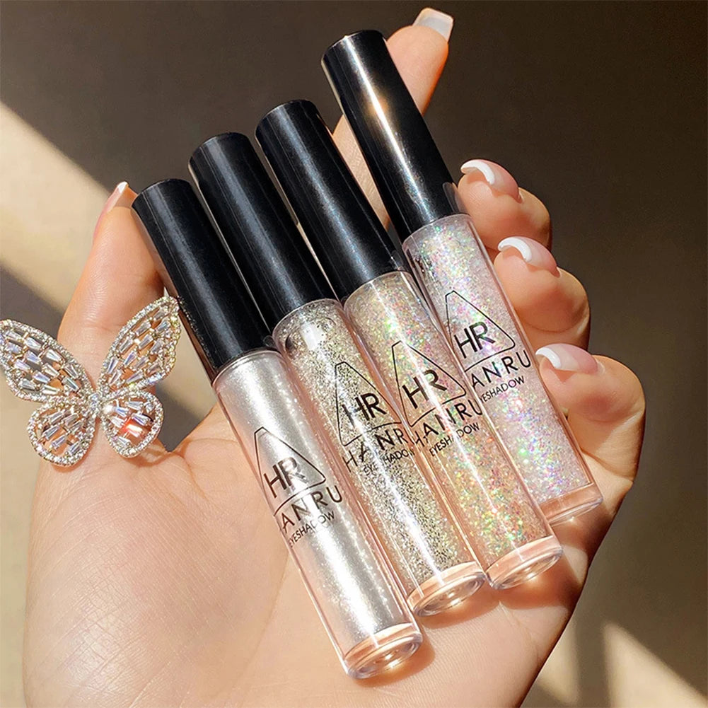 Sombra de ojos fina perlada, líquido brillante, maquillaje de ojos resistente al agua, brillo líquido perlado