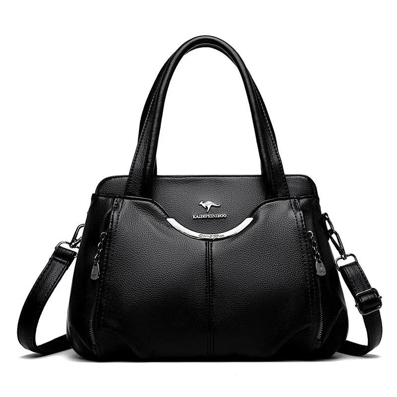 Bolsos de mano de lujo de marca genuina para mujer, bolsos de diseñador, bolsos de hombro de cuero suave, bolsos cruzados para mujer, bolso informal tipo tote.