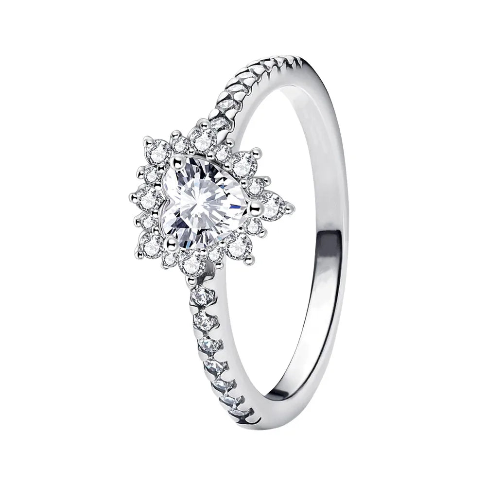2024 nuevo anillo de plata 925 anillo de lazo brillante de circón anillo de boda de dedo Original S925 DIY regalo de joyería fina para mujer