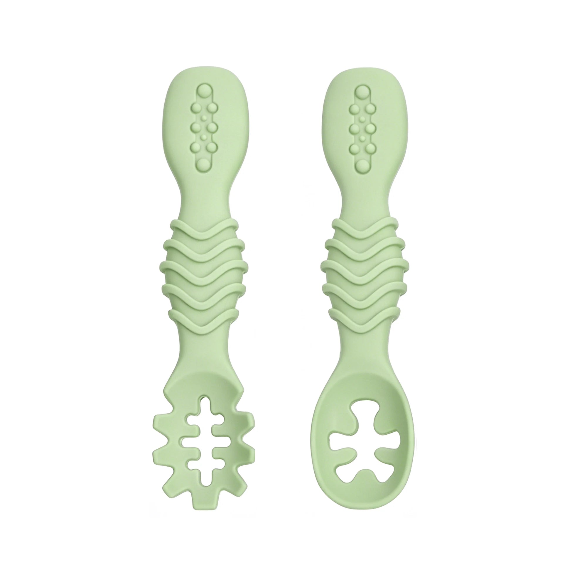 Juego de cucharas de silicona para bebé, 2 uds., diseño minimalista y elegante, accesorio para alimentar al bebé, lavable en lavavajillas, regalo ideal para bebé