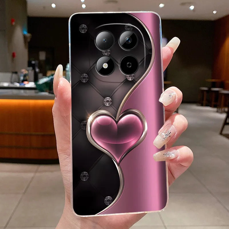 Funda para Teléfono Xiaomi Redmi Note 15 Pro 4G, Carcasa Protectora con Diseño de Lazo de Mariposa, Transparente, de Silicona TPU Suave