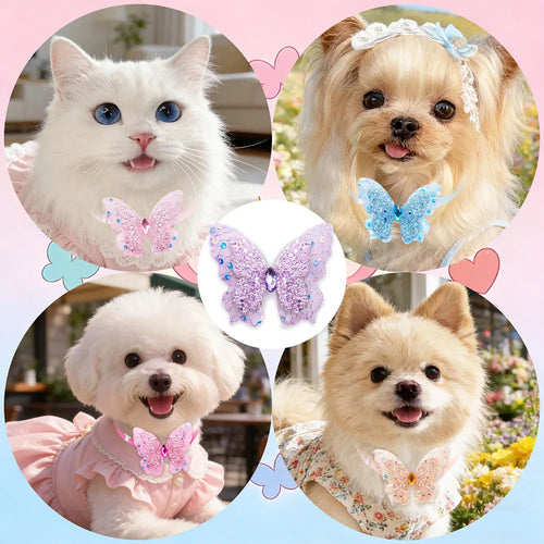 50 Lazos para Perros, Ajustables, para Primavera/Verano, Collares para Perros, Lazos de Mariposa, Lazos Pequeños para Cachorros, Accesorios de Moda para Mascotas