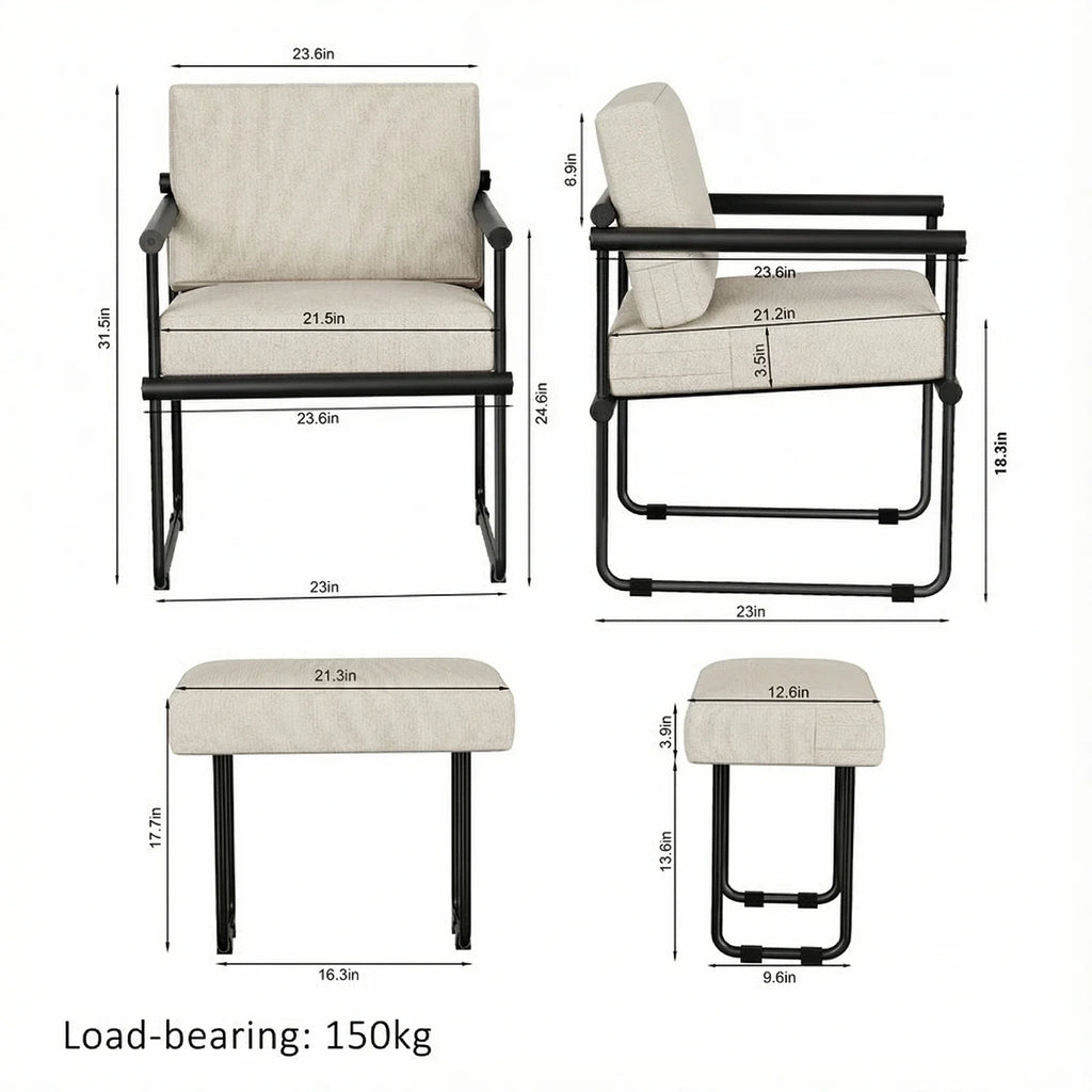 Silla de sala de estar con reposabrazos decorativo, sillón con marco, sofá individual, dormitorio de diseño, balcón, muebles estéticos