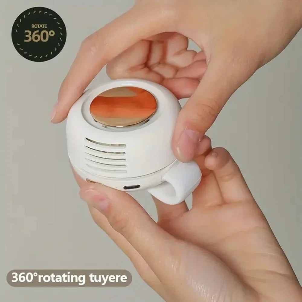 Ventilador Whirlwind sin hojas con diseño de botón portátil, miniventilador portátil silencioso con carga USB para viajes en casa y al aire libre