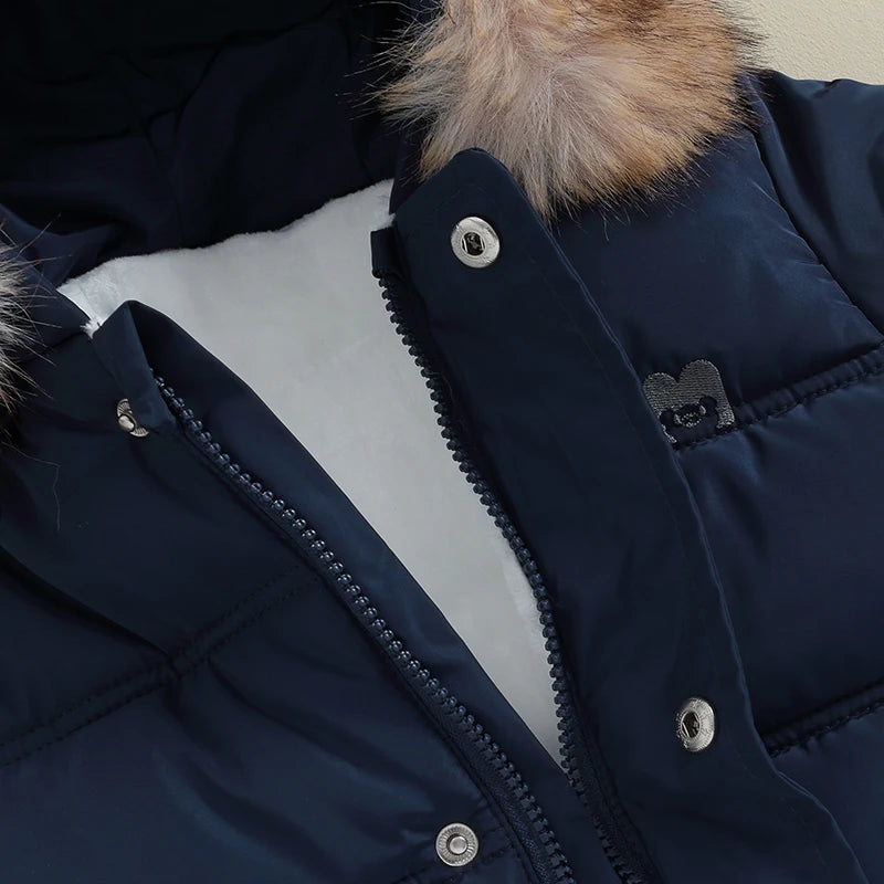Traje de nieve de invierno para bebé de 0 a 24 meses, mono, abrigo, pelele, prendas de vestir cálidas, mono con capucha para niños y niñas