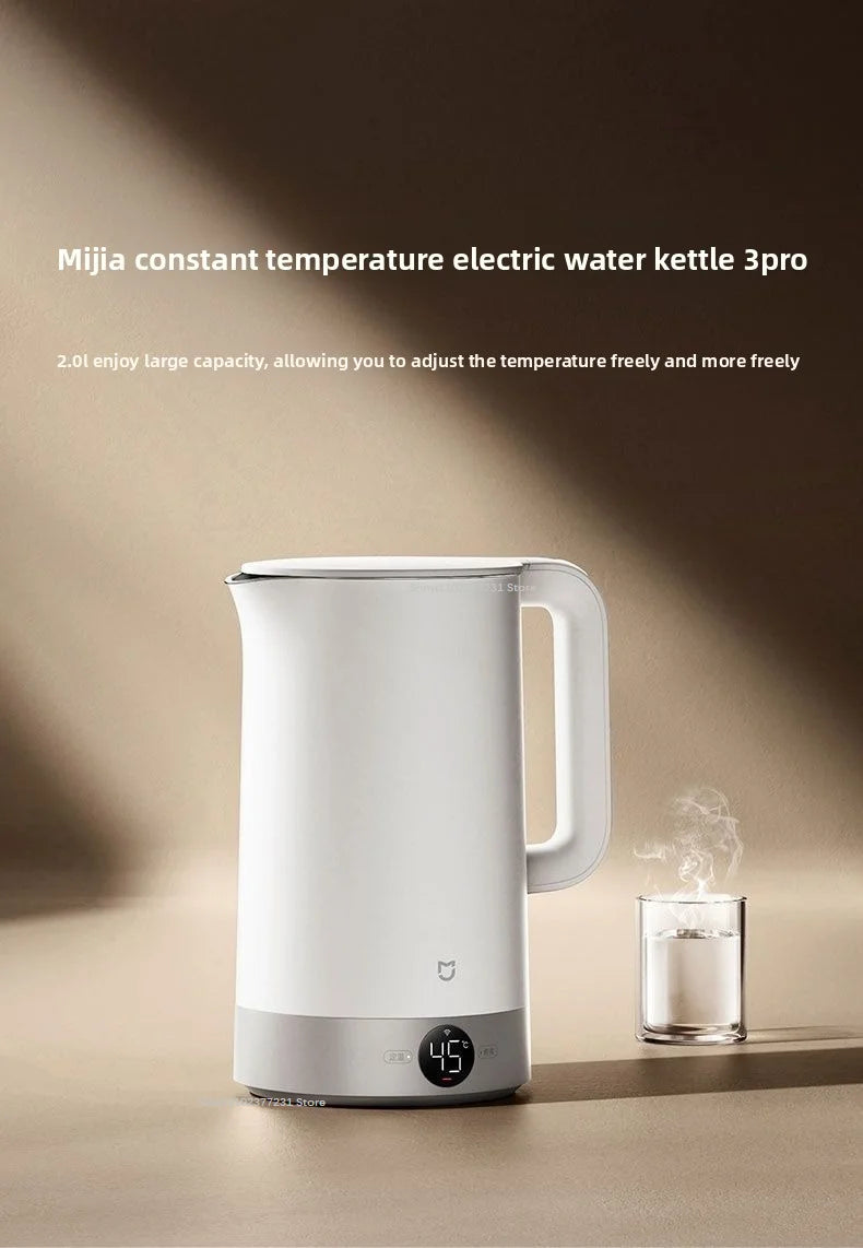 Nuevo hervidor eléctrico Mijia con temperatura constante 3 Pro, aislamiento de 24 horas, acero inoxidable 316L, calentamiento rápido de 1800w, 2L, aplicación MiHome