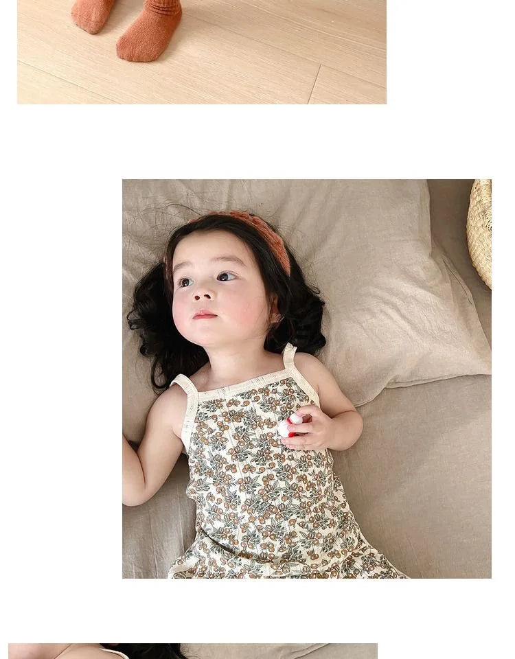 NOVEDAD DE VERANO 20225, Tops sin mangas para bebé y pantalones cortos de cintura ajustada, traje de 2 piezas, conjunto de ropa con cuello cuadrado para niñas, ropa de algodón para niños