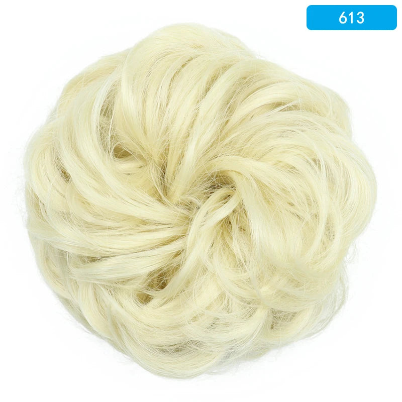 AZQUEEN-extensión de cabello de moño desordenado, banda elástica sintética, moño ondulado rizado, Scrunchies Donut Updo, postizo para mujer