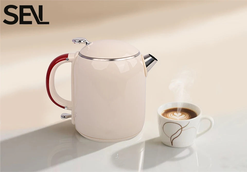 Hervidor eléctrico antiescaldaduras de 1,0 L, hervidor eléctrico sin costuras, hervidor de ebullición rápida para el hogar de acero inoxidable 304 para elaboración de café