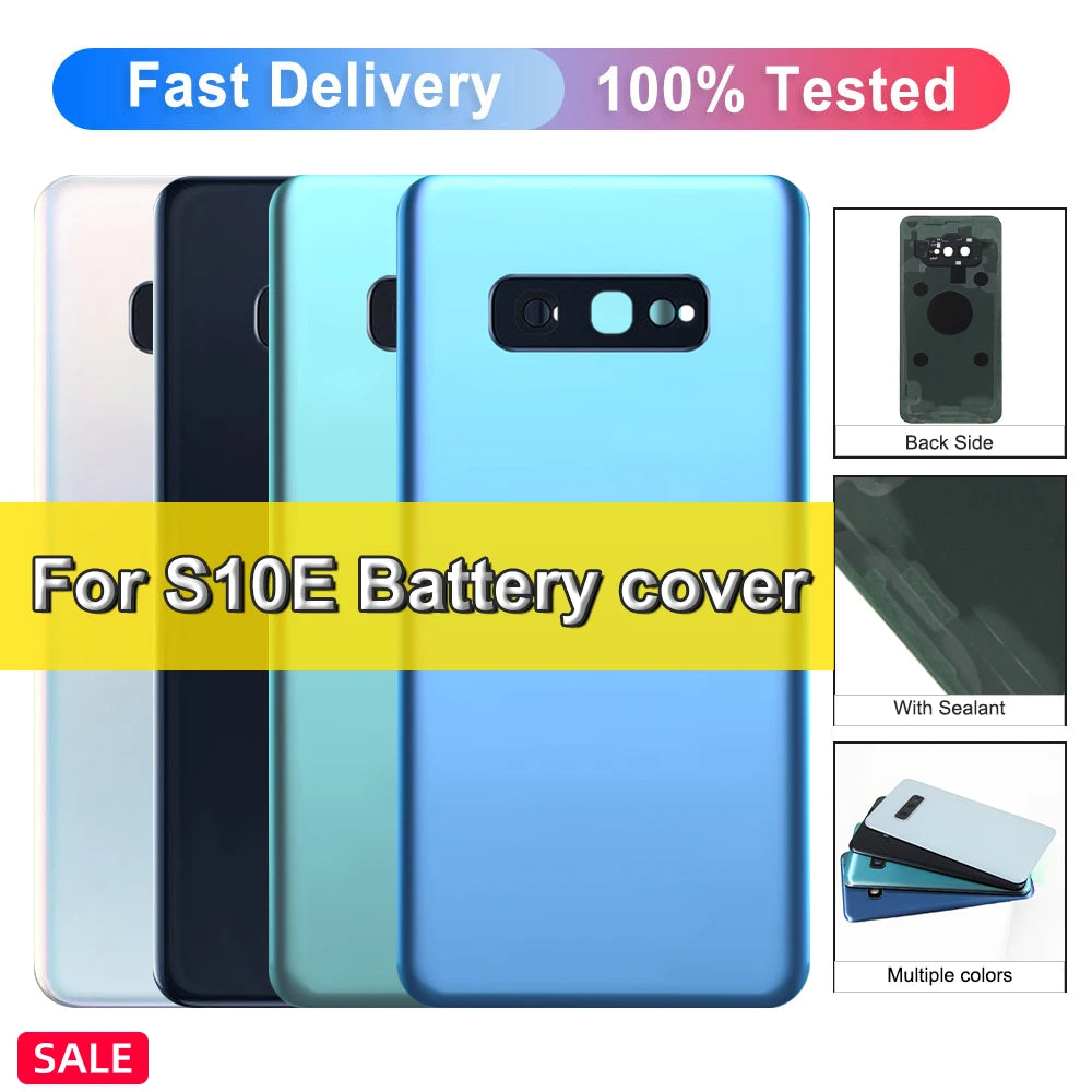 Cubierta trasera para Samsung Galaxy S10E G970 G970F G970W, carcasa trasera de repuesto para batería, cubierta trasera con adhesivo