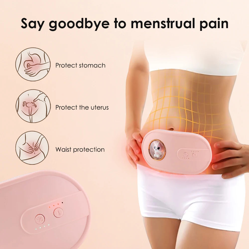 Almohadilla calefactora Menstrual, masajeador Abdominal eléctrico, cinturón de cintura calentado por vibración, cinturón calentador de útero USB para mujeres, cuidado de los períodos