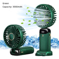 Mini ventilador de mano de 5000mAh, inalámbrico, recargable por USB, portátil, pantalla Digital, soporte para teléfono, ventilador plegable de 5 velocidades para colgar en el cuello