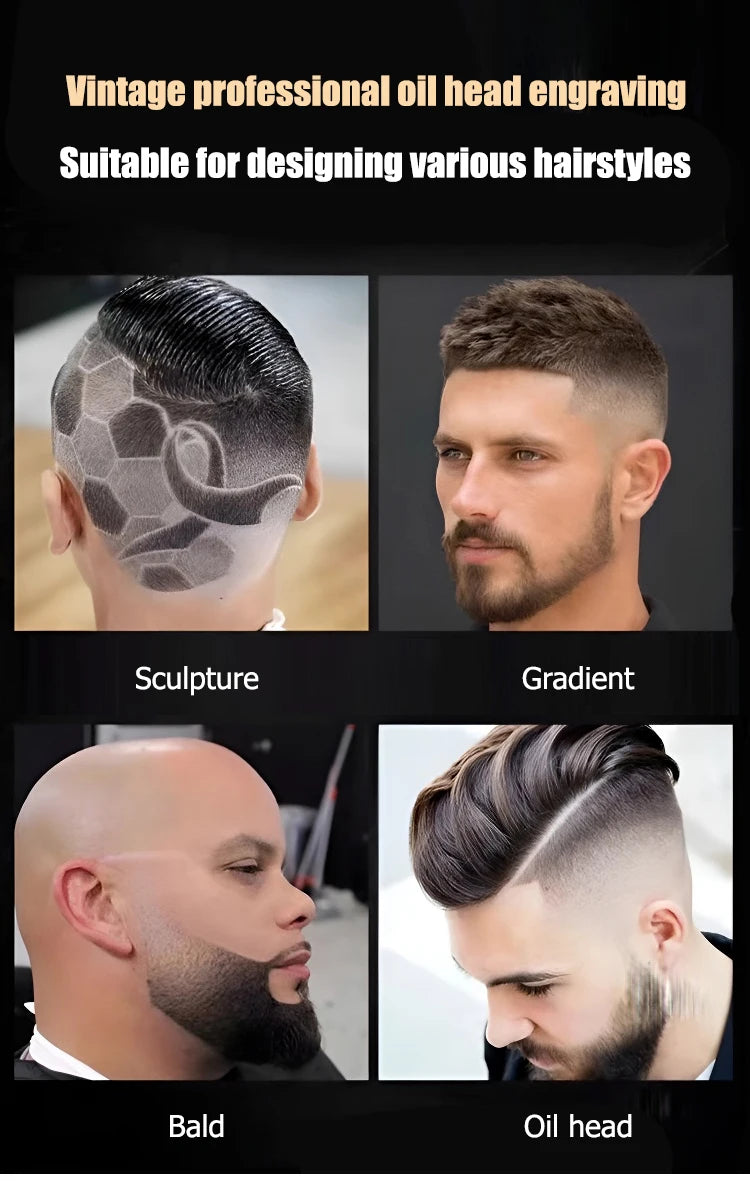 Cortadora de pelo profesional para hombres, Máquina para cortar cabello, peluquero, recargable, cortadora de pelo de Metal