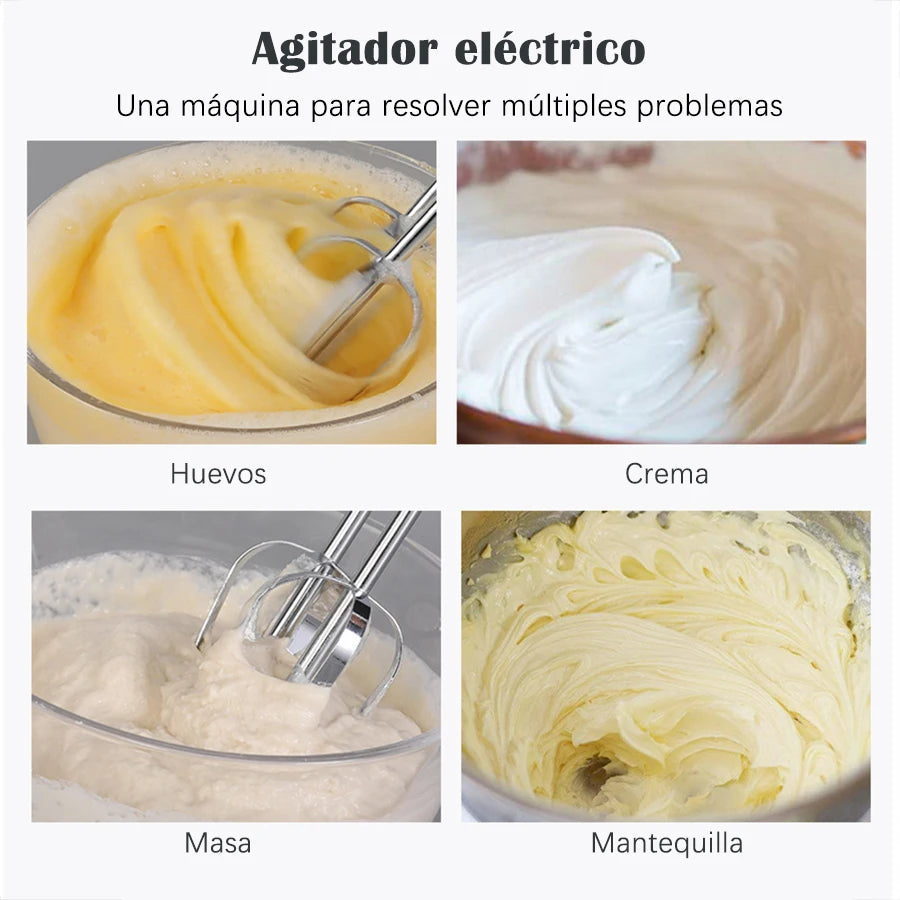 Mezcladora manual eléctrica de 7 velocidades, mezcladora automática portátil para mezclar huevos, crema y masa de pastelería