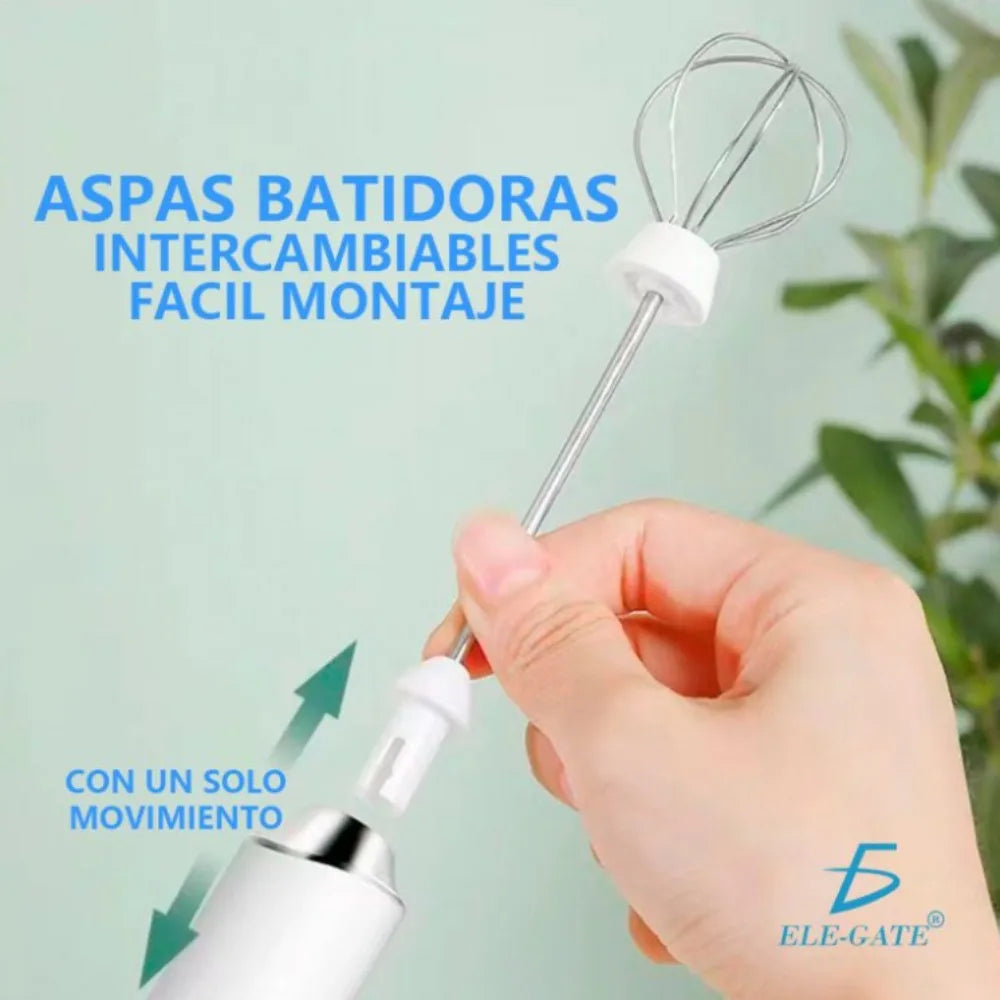 Batidor Eléctrico Portátil Recargable para Leche, Café y Huevos
