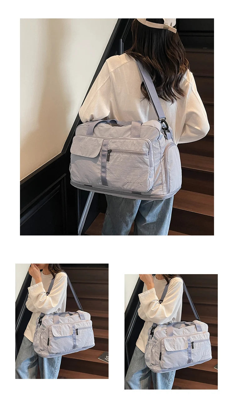 Bolsas de viaje Oxford con cremallera a la moda, bolsos sencillos de gran capacidad para mujer, gran oferta 20220, bolsas de viaje portátiles con hilo de coser