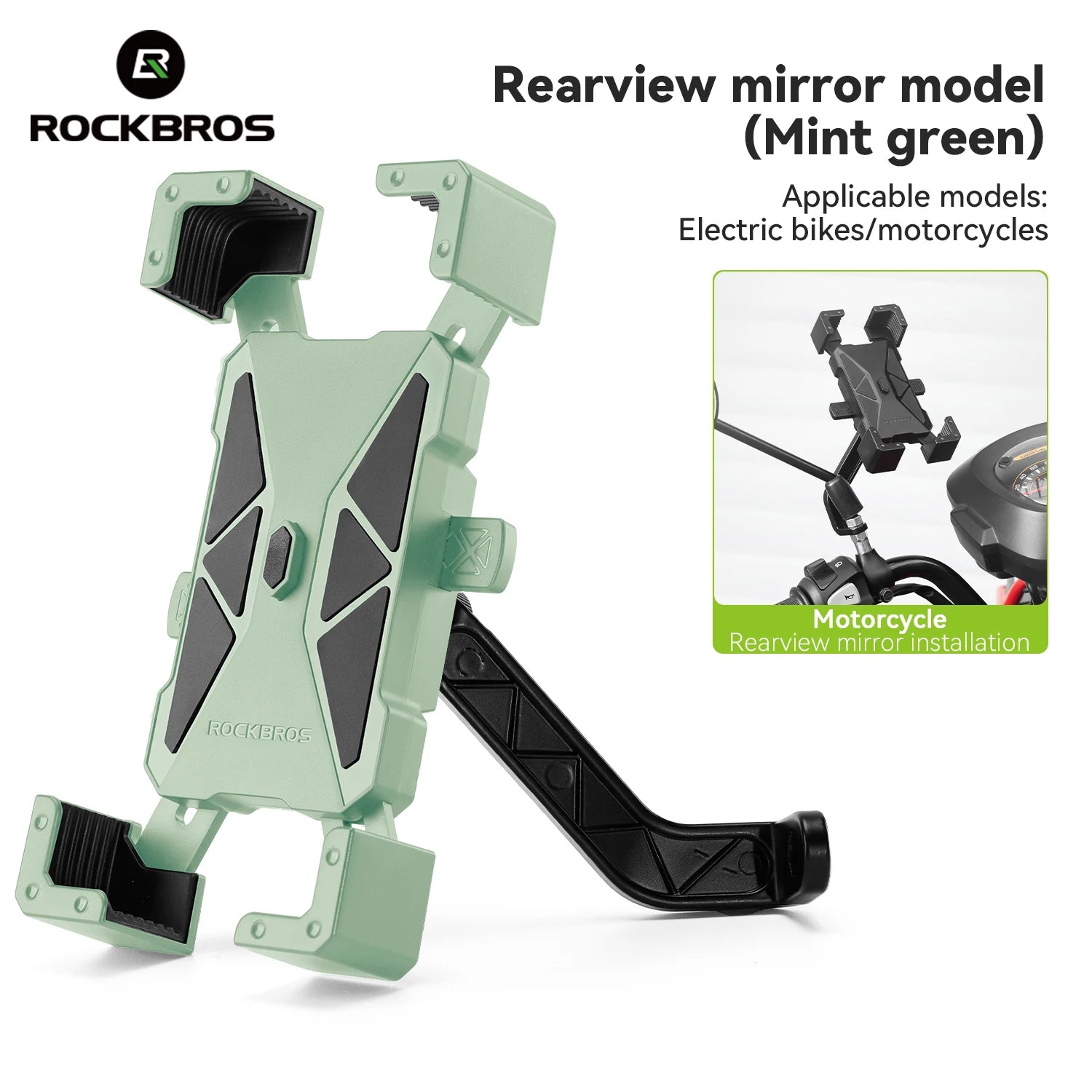 ROCKBROS Soporte para teléfono de bicicleta Monte liviano 4.5-7.2 pulgadas soporte para teléfono inteligente soporte de soporte de teléfonos accesorios para bicicletas