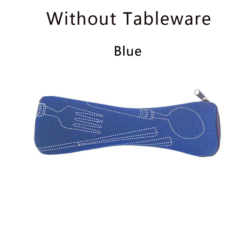 Bolsa de almacenamiento portátil para cubiertos, embalaje de viaje, caja de almacenamiento para Picnic, tenedor, cuchara, cuchillo, sin vajilla