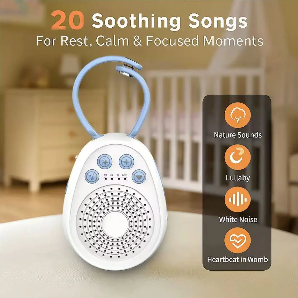 Máquina de Ruido Blanco para Bebés, Durma en 3 Minutos, 20 Sonidos Relajantes, Dispositivo de Sueño Portátil USB Mini para Recién Nacidos, Viajes y Cuna