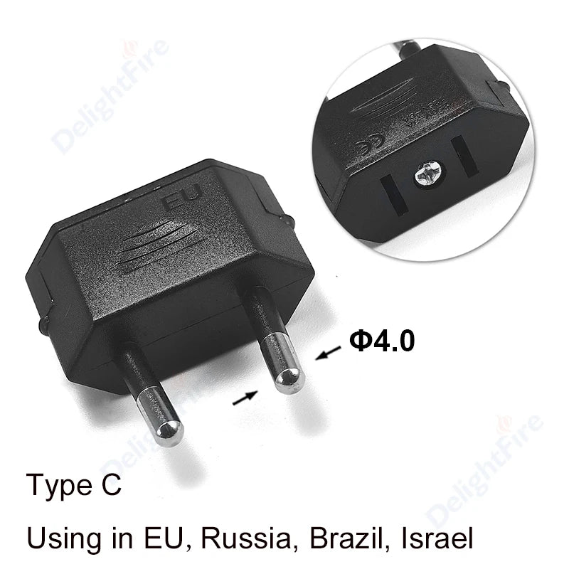 Adaptador de enchufe eléctrico estadounidense, europeo, UE a EE. UU., América, China, CN, Canadá, CA, adaptador de viaje, enchufe de 2 pines, convertidor tipo A, adaptador de corriente
