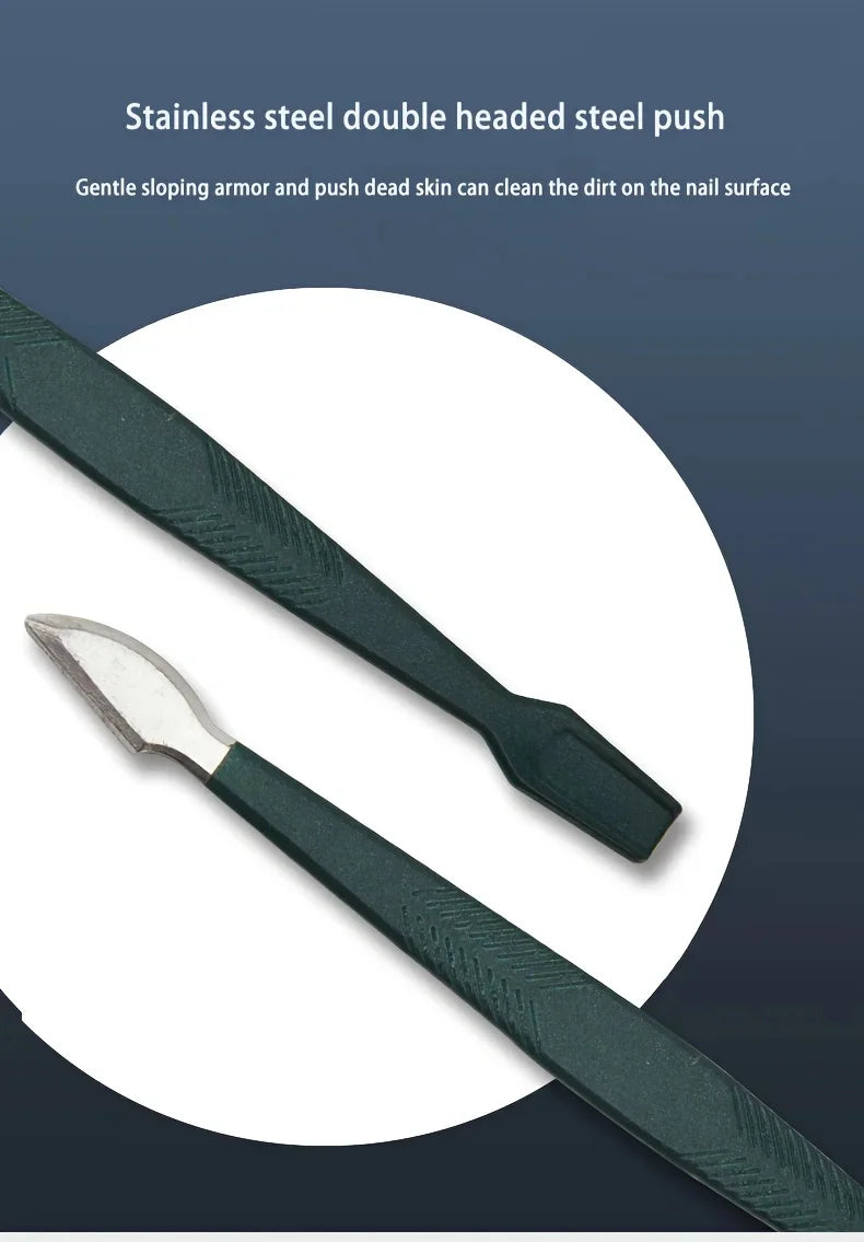Kit de 9 Piezas para el Cuidado de las Uñas, Portátil, con Cortaúñas, Corta Cutículas, Tijeras para Uñas de los Pies, Lima para Uñas, Pinzas, Ideal para Viajes y el Hogar