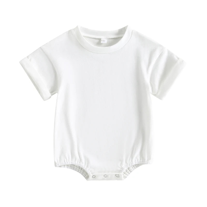Pelele para bebé recién nacido, ropa de cuello redondo, monos sueltos informales sólidos, Pelele de algodón para niño pequeño