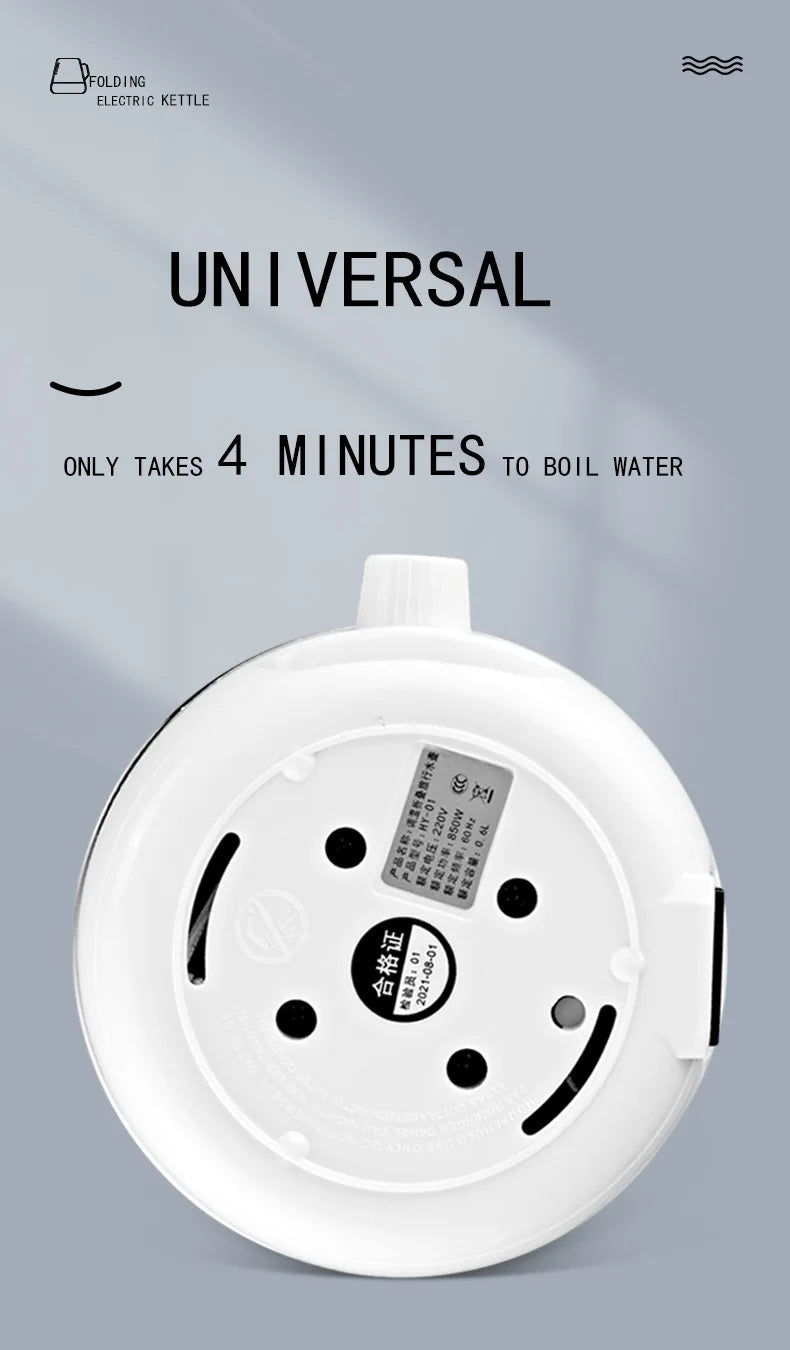 Mini termostato de Hervidor eléctrico plegable portátil para mantener el calor en casa, viajes, negocios, apagado automático, seguridad de acero inoxidable de silicona