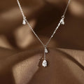 Nuevo collar de gota de plata de ley 925 con colgante de circón brillante, cadena de clavícula con borla, joyería de boda, regalo de dama de honor