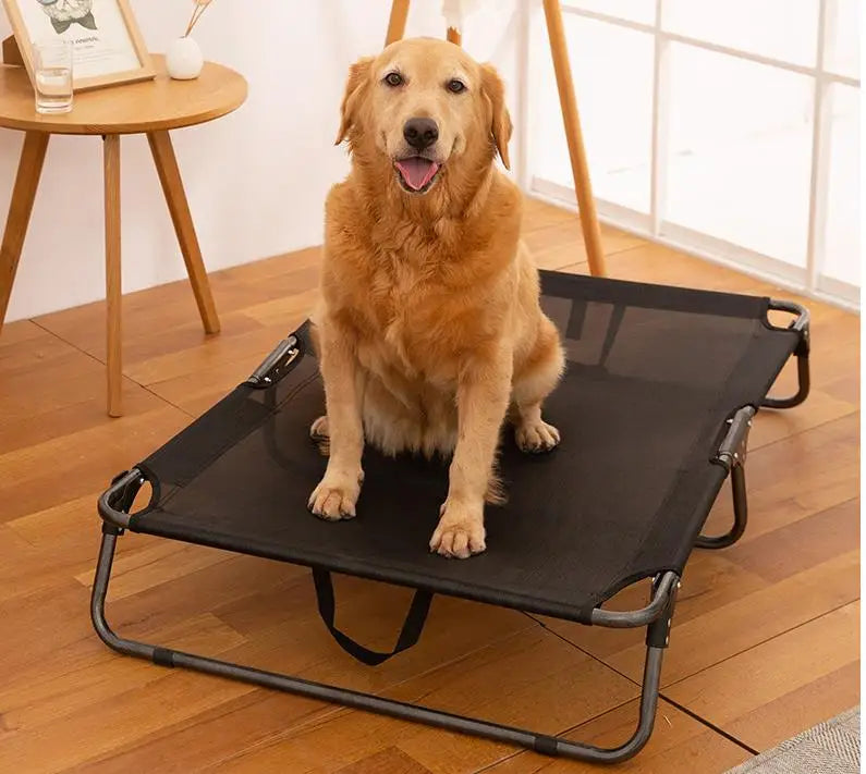Cama antihumectante para perros, cama transpirable para perros grandes, plegable, para acampar y dormir, perrera colgante para el suelo