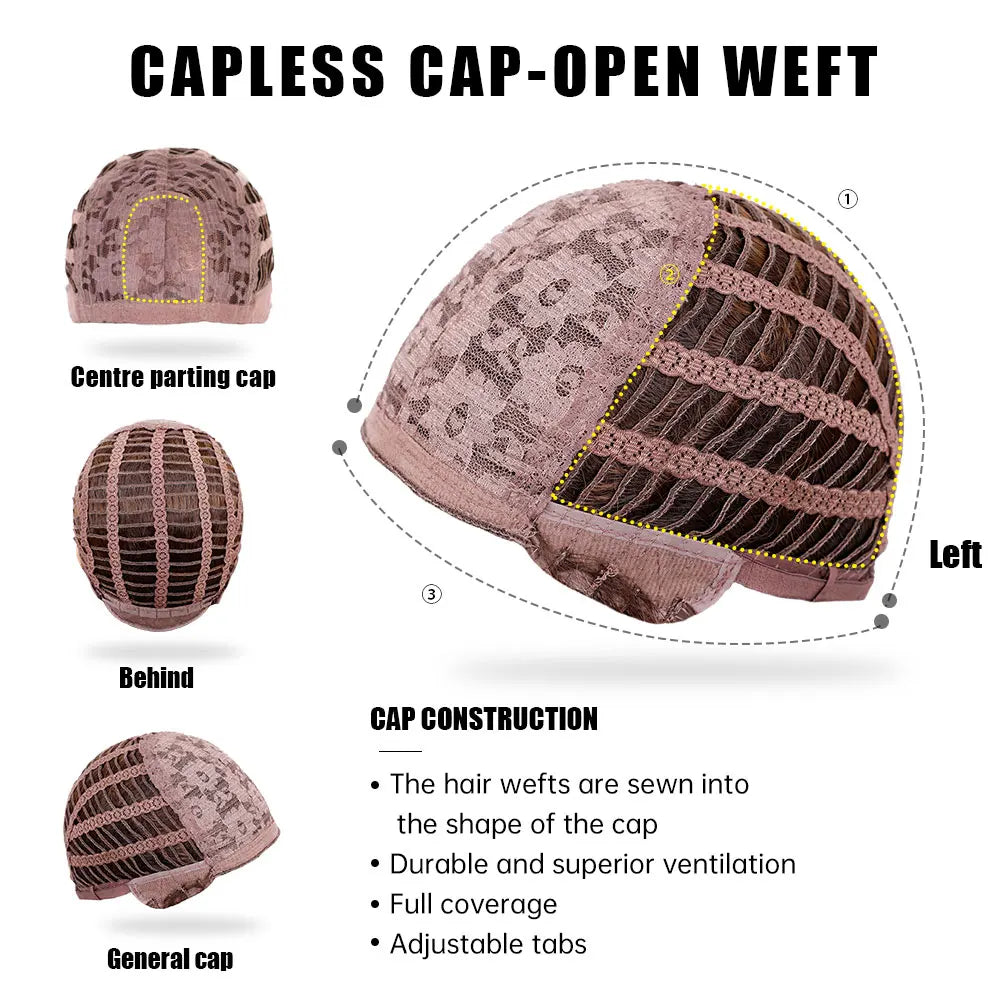Pelucas Allbell Magique de largo ondulado en capas, pelo marrón miel con flequillo lateral para mujeres, pelucas sintéticas naturales resistentes al calor para uso diario