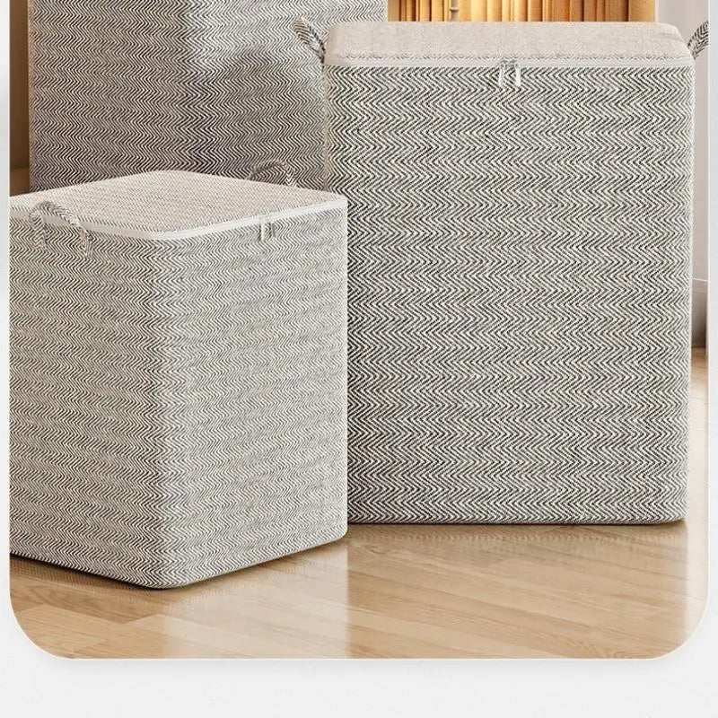 Caja de almacenamiento de ropa de gran tamaño con cubierta, cesta de lavandería grande, bolsa organizadora para bebé, plegable