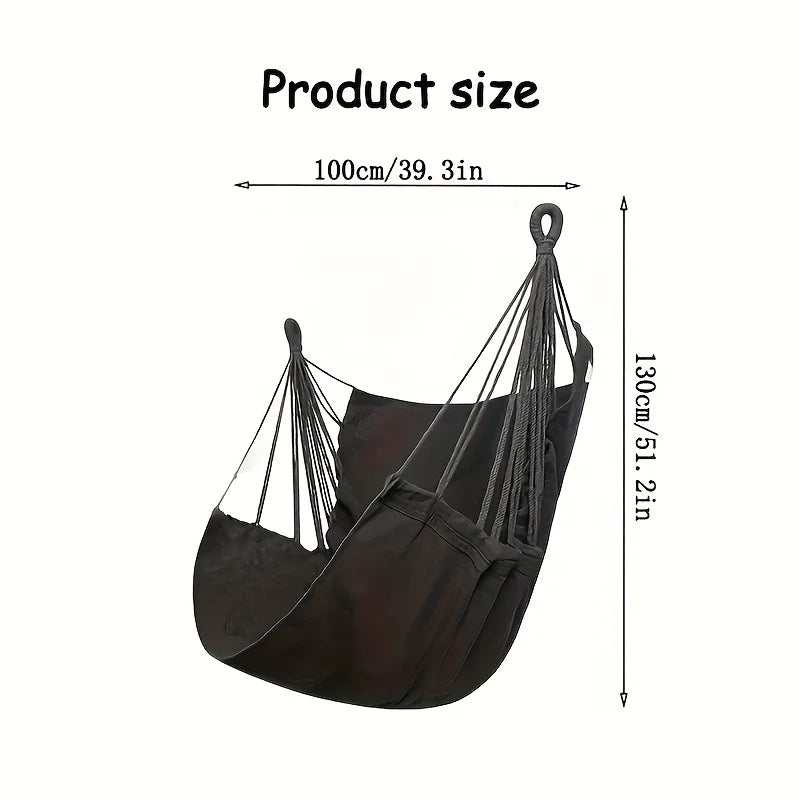 Hamaca de tela de ocio, silla columpio para exteriores, hamaca para dormitorio, hamaca antivuelco (con bolsa de almacenamiento, 1 ud.