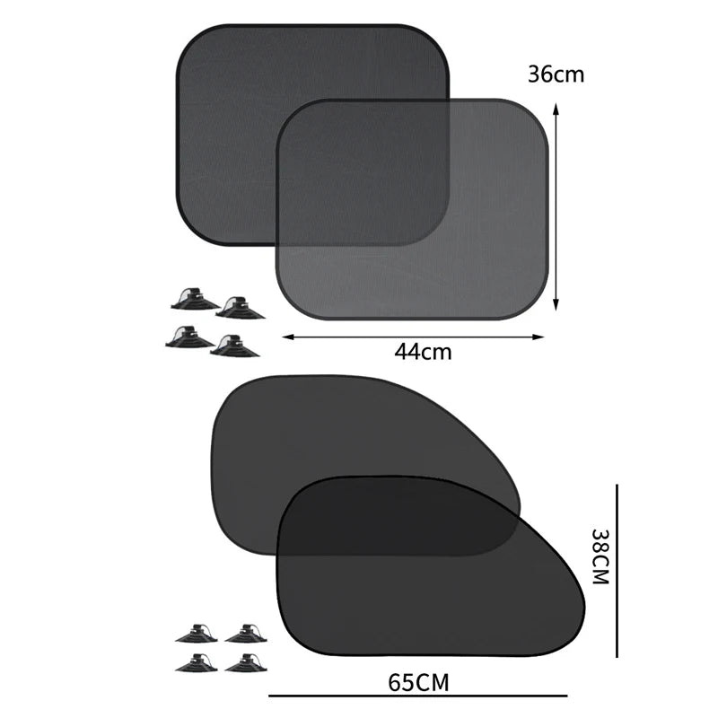 1-5 uds parasol para coche cortina de ventana lateral parasol para ventana trasera delantera verano bloqueo UV ventosa cortinas de protección solar para coche
