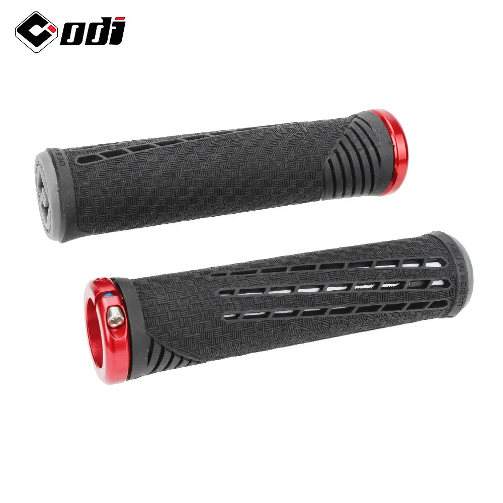 ODI-empuñaduras de bicicleta con bloqueo, empuñaduras ligeras de silicona y fibra de carbono, antideslizantes, absorción de impacto, agarre cómodo, accesorio para bicicleta