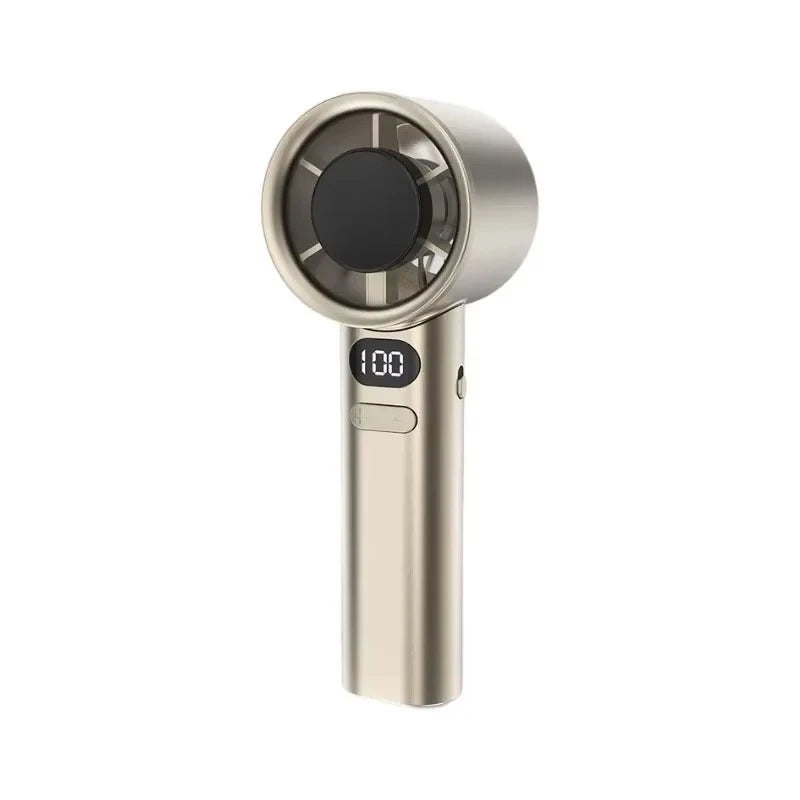 Mini Ventilador Portátil de Mano con Pantalla LED, Ventilador de Alta Velocidad, Ventilador de Escritorio, Refrigeración para Exteriores, Ventilador Recargable