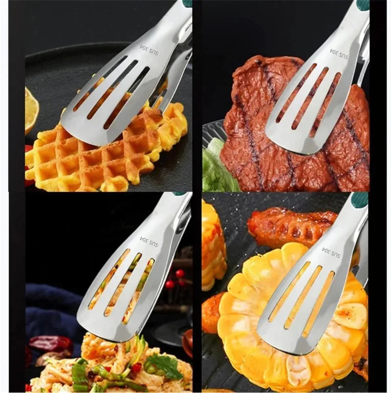 Nuevas Pinzas de Acero Inoxidable para Alimentos, Pinzas para Carne, Ensaladas, Pan, Pinzas para Barbacoa, Pinzas Antideslizantes para Buffet, Utensilios de Cocina, Accesorios de Cocina