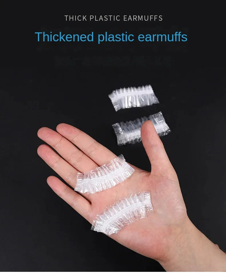 100 Uds cubierta de oreja desechable Protector de oreja para gorros para teñir el cabello orejeras de ducha de baño herramientas de peluquería accesorios de peluquería