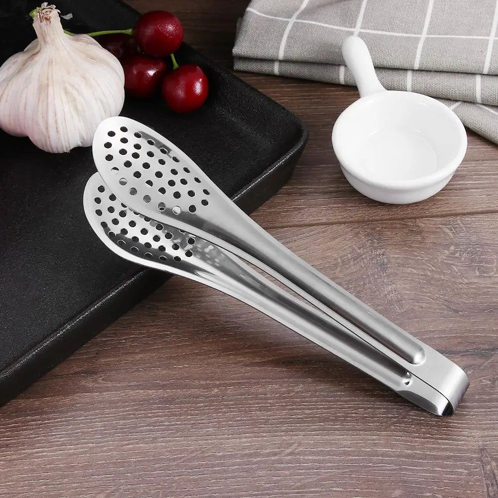 Utensilios de Cocina, Pinzas para Servir Ensaladas Resistentes al Calor, Pinzas para Barbacoa, Pinzas para Buffet, Pinzas para BBQ de Acero Inoxidable