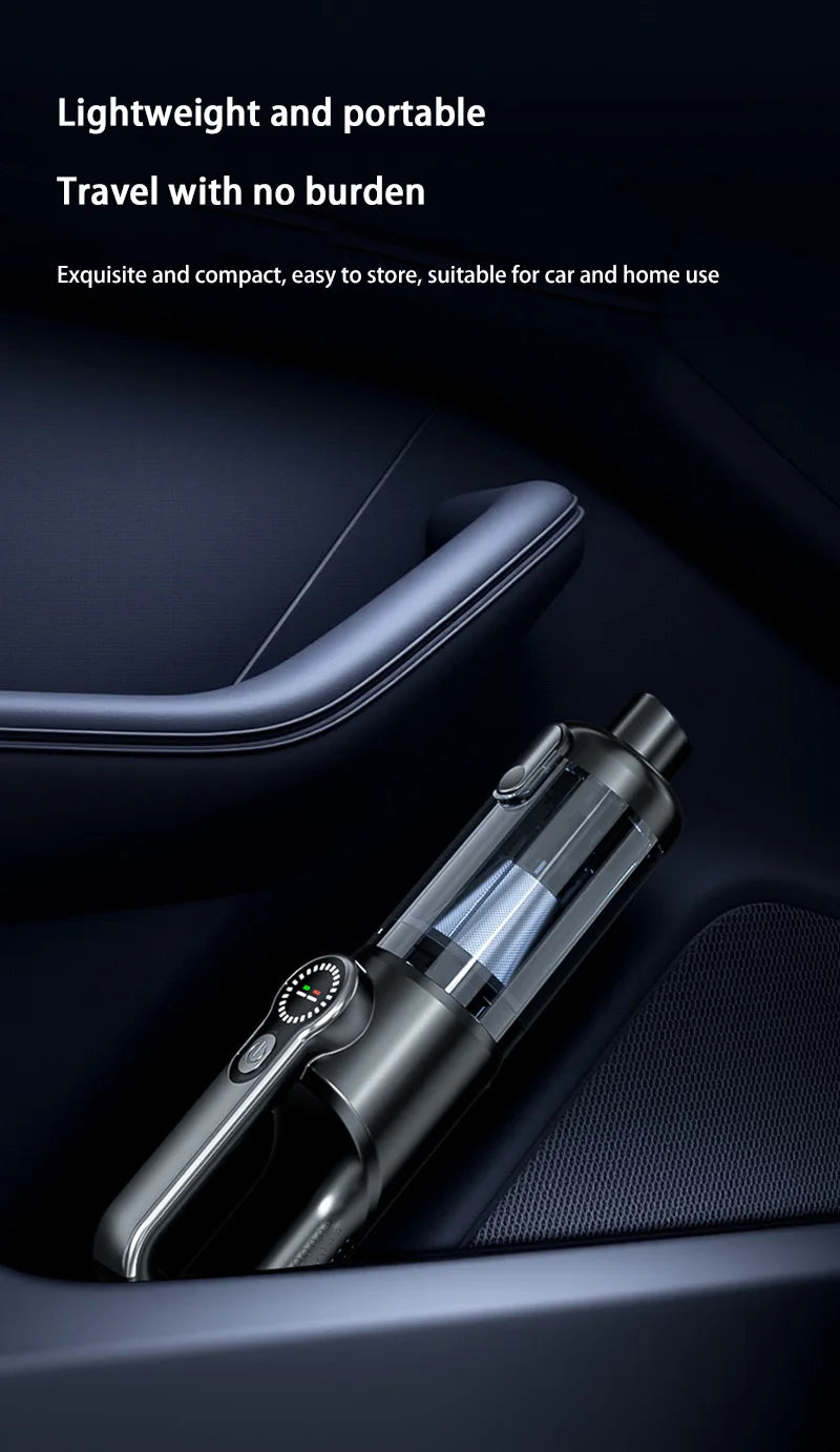 Aspiradora de Mano Inalámbrica 5 en 1, Succión Ciclónica Potente, Mini Aspiradora Inalámbrica Portátil para Limpieza de Automóviles, Hogar y Teclados