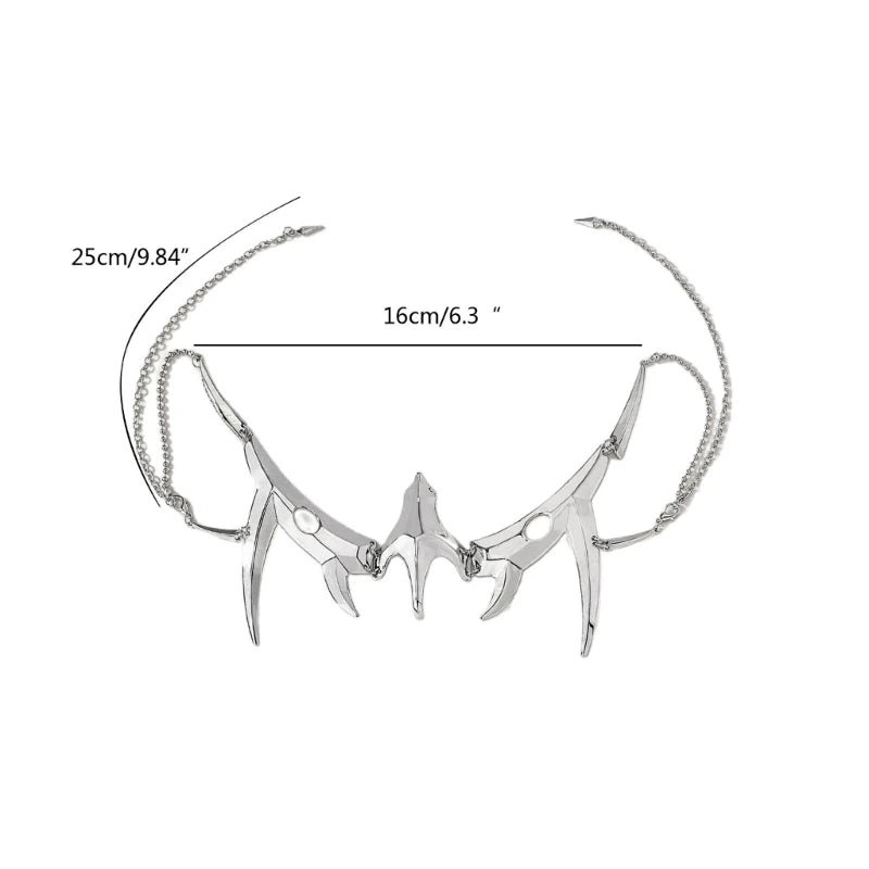 Pendientes de Metal para hombres y mujeres, Accesorios de Cara fluida de alienígena mecánico gótico, máscara Irregular Punk, joyería de fiesta de Halloween