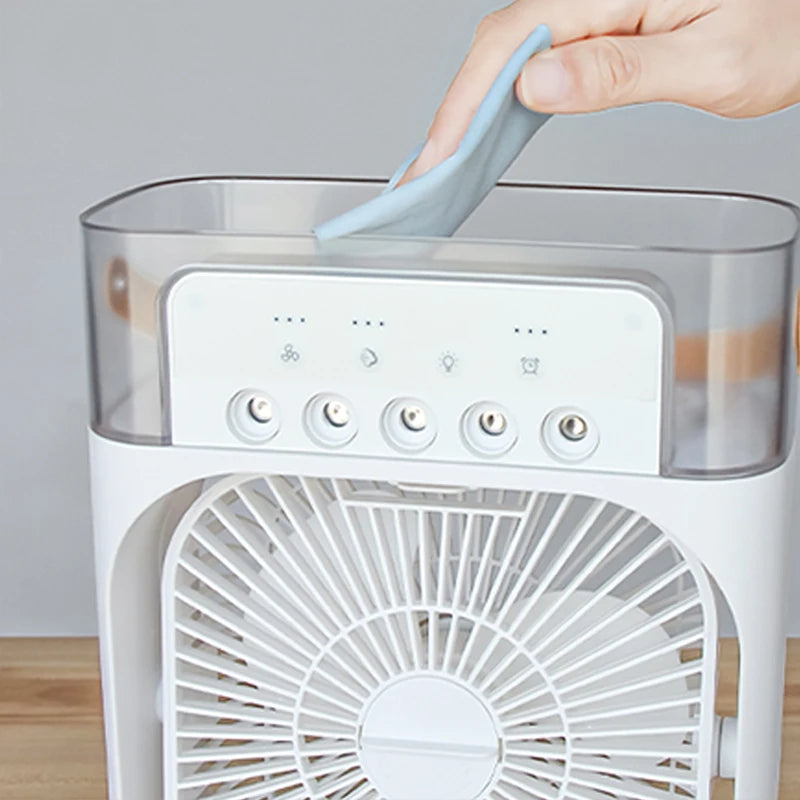 1 ventilador de enfriador de pulverización de cinco agujeros, portátil Ventilador de escritorio, adecuado para oficina, estudio, al aire libre, etc.