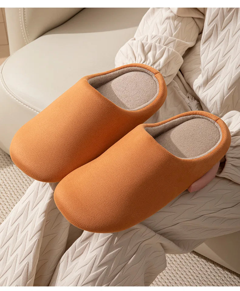 Zapatillas de algodón insonorizadas neutrales, suelas blandas de estilo japonés, zapatillas de invierno antideslizantes para parejas, zapatos para el hogar para suelo interior