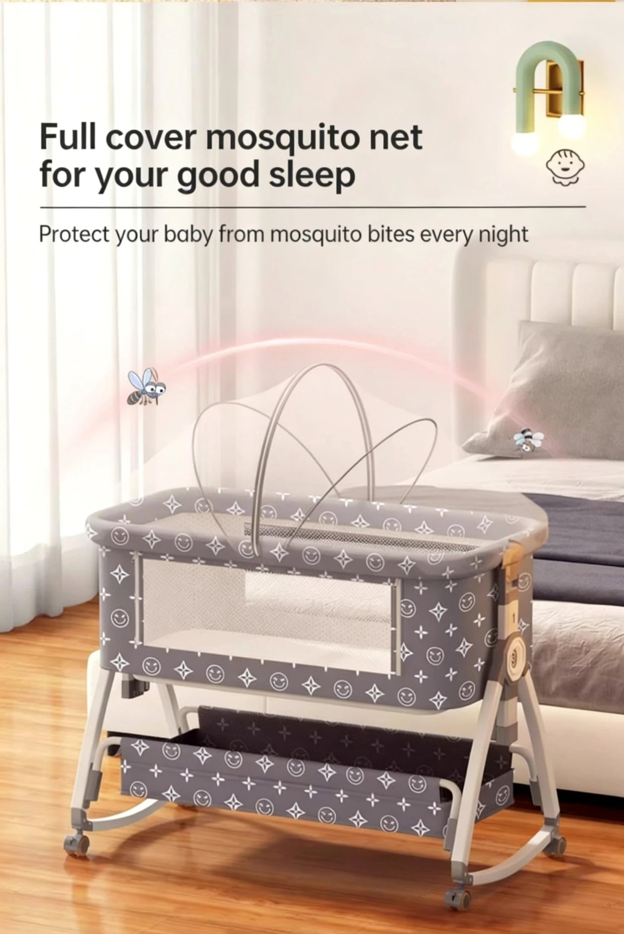 Cuna Portátil para Bebé, Cama Plegable Multifuncional, Cuna para Recién Nacidos, Cama Grande para Niños