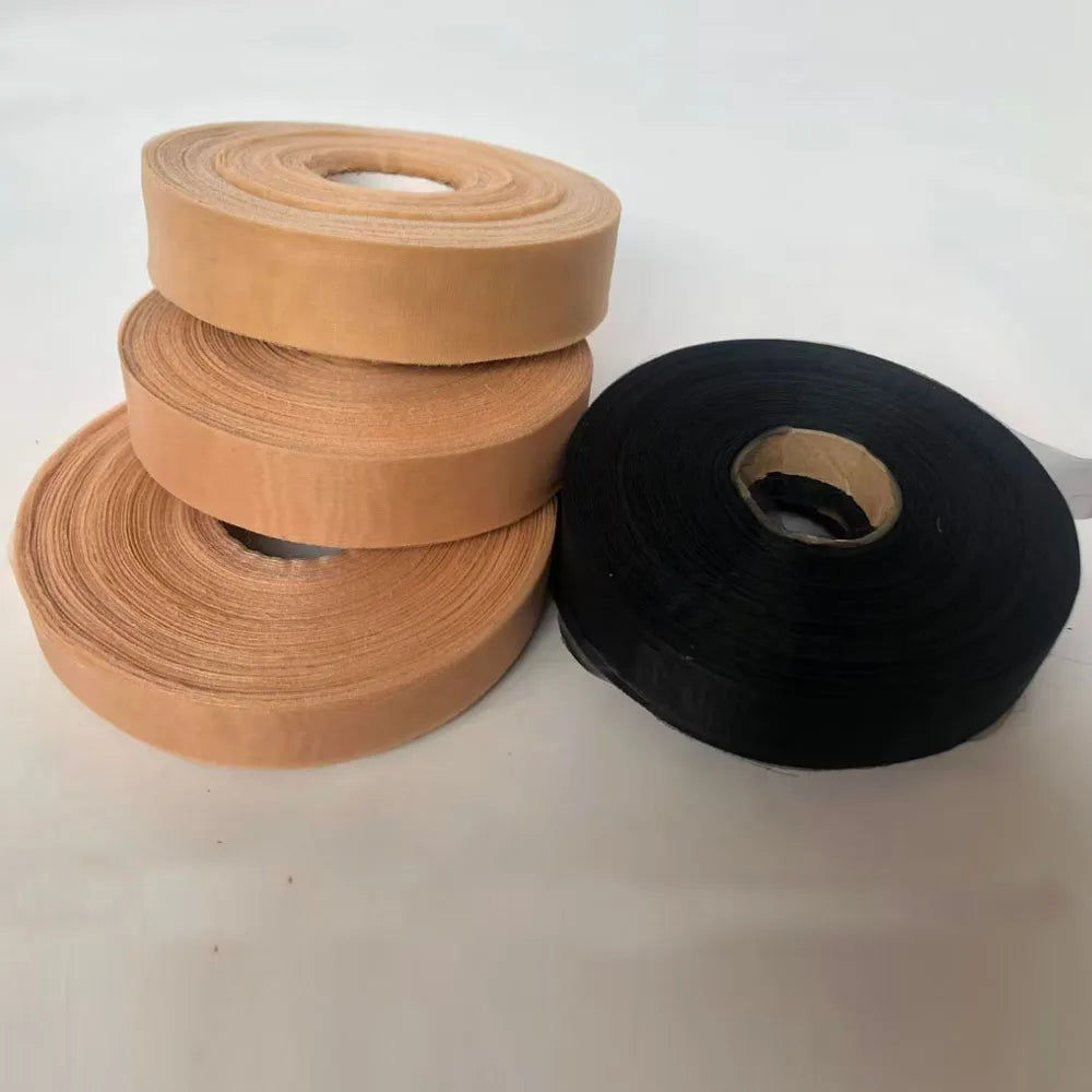Cinta de gasa de poliuretano de 200 yardas con rayas para la fabricación de extensiones de cabello invisibles.